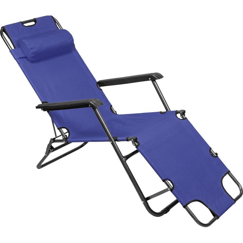 Кресло-шезлонг складное ECOS, 153х59.5х81 см, синее