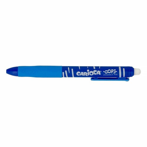 Гелевые ручки Carioca Oops Retractable, автоматические, пиши-стирай, диаметр 0,7 и 1 мм, синие, 12 шт carioca набор ручка пиши стирайкапилляр carioca oops retractable 0 7мм ластик синяя 1смен стержень