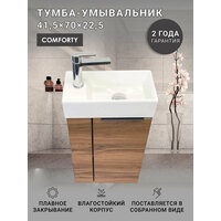 Тумба-умывальник Comforty Матэ-40 дуб темно-коричневый с раковиной Comforty 9140