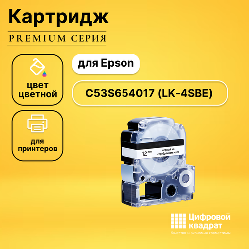 Картридж DS C53S654017 Epson C53S654017 черный на серебрянном мате совместимый