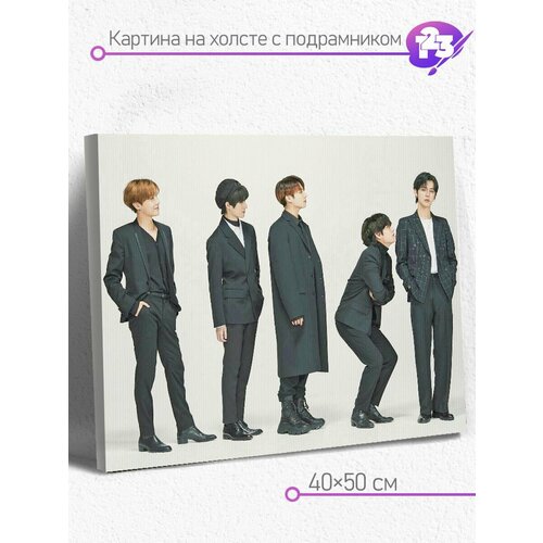 Картина на холсте на подрамнике 40х50 см Знаменитые известные люди лица музыканты актеры артисты BTS арт 6257 990₽