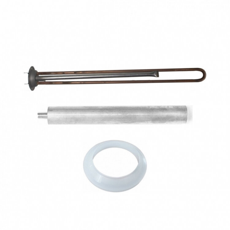 фото Комплект ТЭН RF 2000W, итатэн, медь, D64мм, М6, клеммы под разъем, L350мм, 220V+ прокладка + анод, 30040K