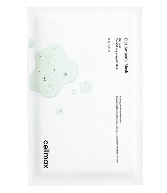 Маска тканевая для лица успокаивающая Celimax The Real Cica Calming Ampoule Mask, с экстрактом центеллы азиатской, 27 мл