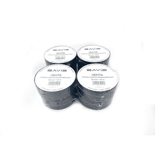 Лента (8шт) термостойкая армированная BAVIS TPL черная 50мм x 50м