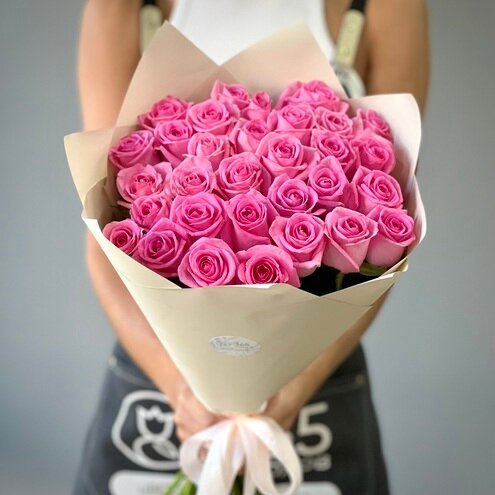 Букет из 31 розовой розы 40 см
