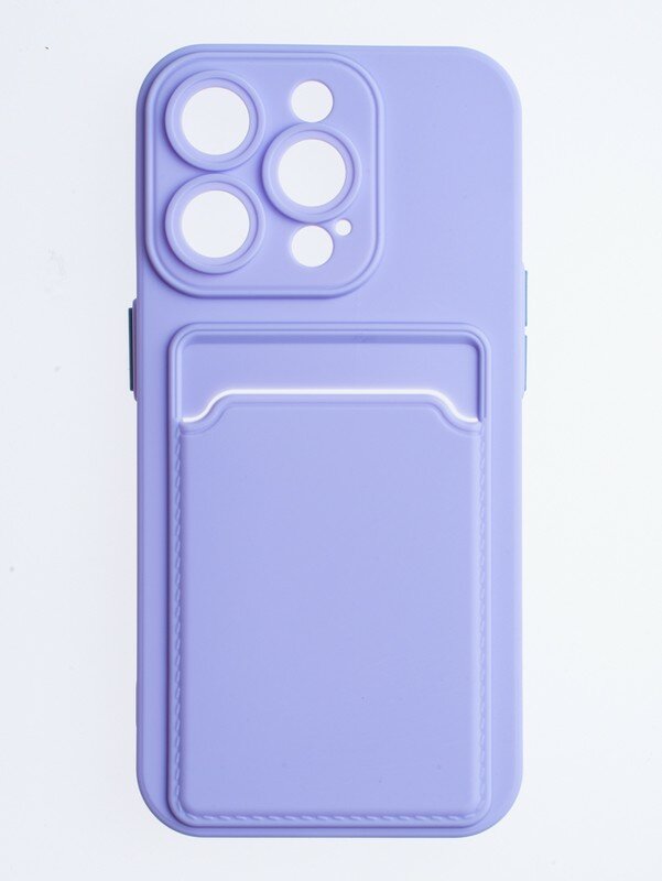Накладка силиконовая с кардхолдером для Apple Iphone 15 Pro синяя