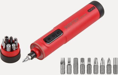 Изображение товара Отвертка аккумуляторная Wortex CSD 5026 электроотвертка, с битами, 3.7В, 240-260 об/мин, с подсветкой
