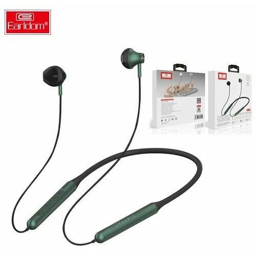 Спортивные беспроводные наушники на магнитах Спортивная гарнитура шейный обод зеленый 1990₽