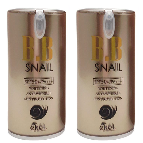 bb крем spf 50 pa bergamo magic snail b b cream 50 ВВ крем для лица Ekel с экстрактом улитки, SPF 21 Whitening Anti-Wrinkle Sun Protector 50+/PA (Pump), 50 мл, 2 шт