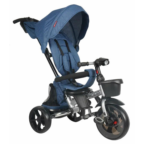Велосипед-коляска трехколесный с ручкой TECH TEAM Ricco blue синий 11 NN012166 12978₽