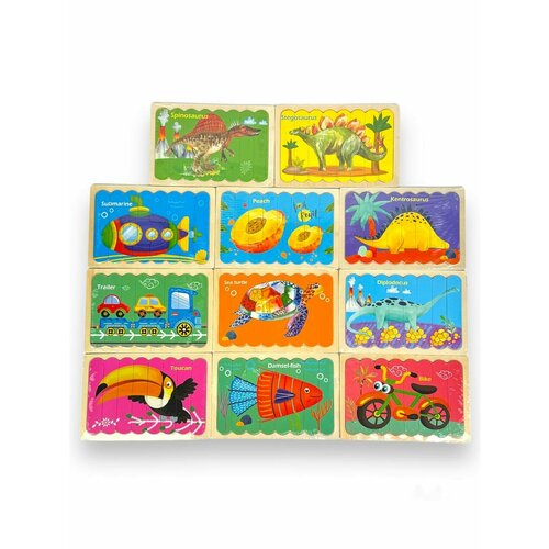 Набор деревянных пазлов палочки 5 шт 540₽