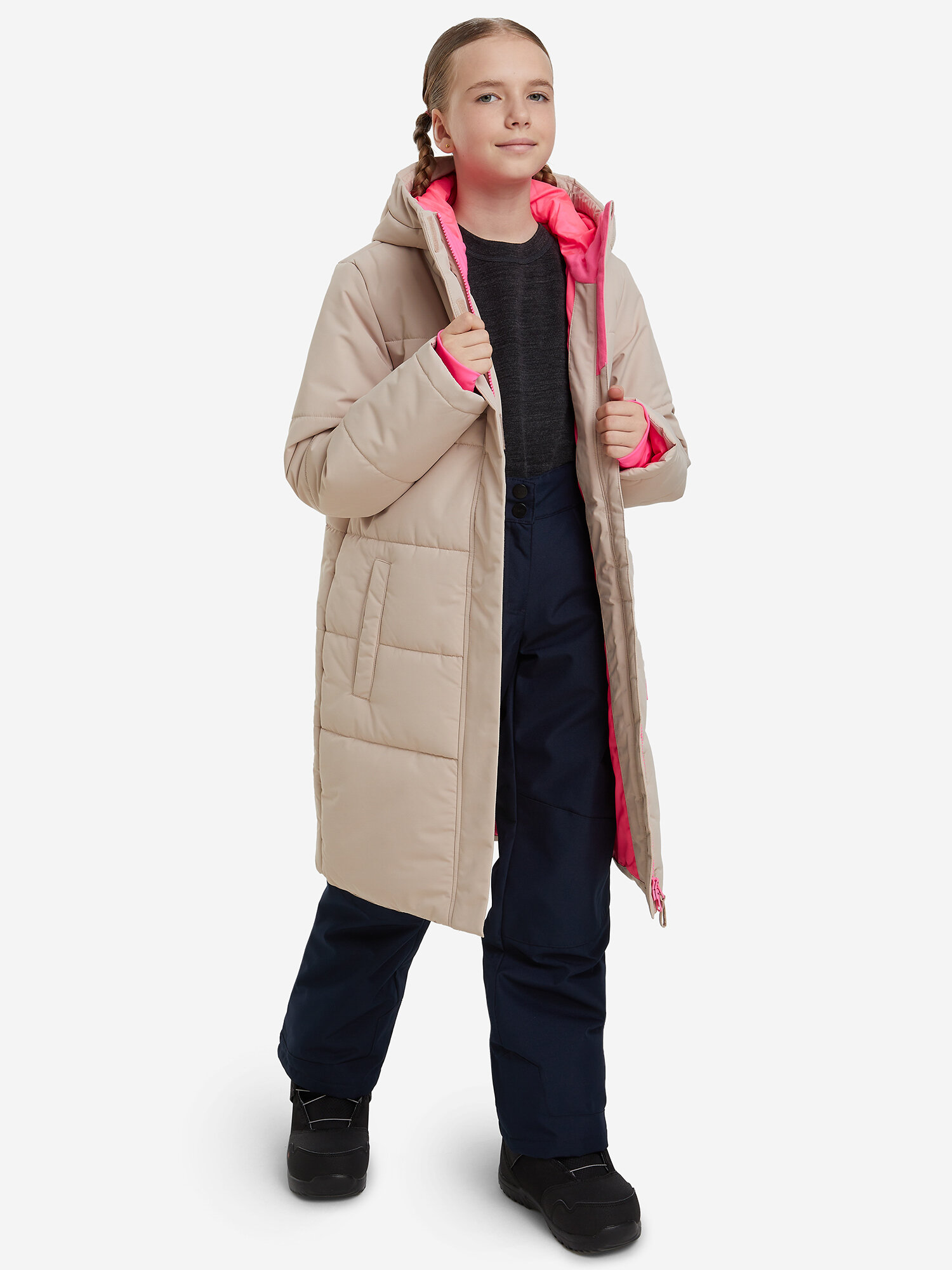 Куртка сноубордическая Termit Snowbording Girl's Padded Coat, размер 134-140, светло-бежевый — фото 1