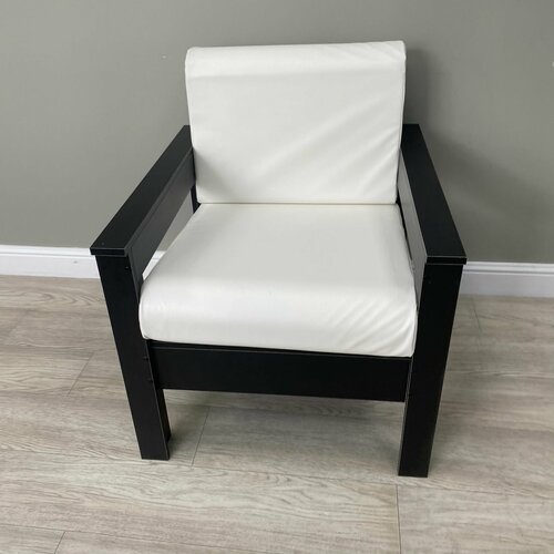 Кресло Айдахо New Victoria каркас черный кожа белая 6935₽