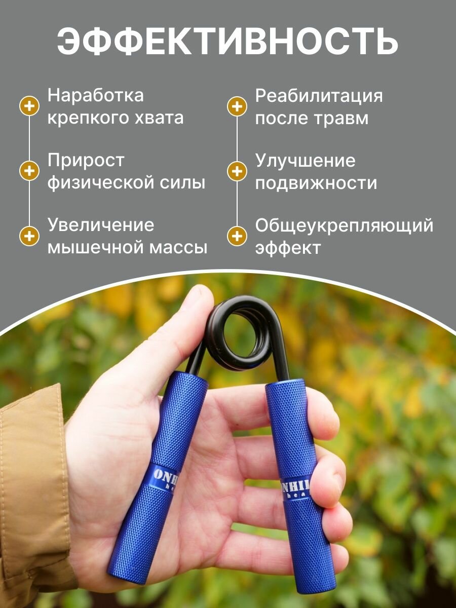 Эспандер кистевой пружинный ONHILLSPORT с нагрузкой 150 lbs / 68 кг — фото 1