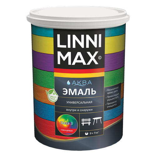 LINNIMAX (ALPINA) аква эмаль акриловая универсальная атмосферостойкая для вн/нар глянц база 3 0,85 л