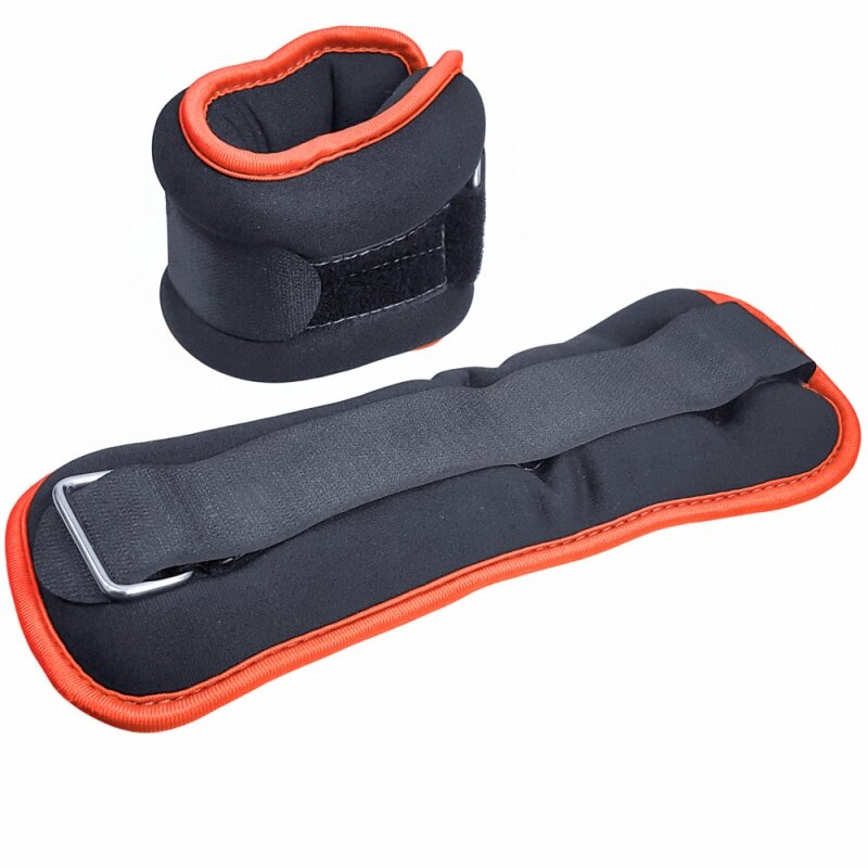 Утяжелители ALT Sport 2х1,5кг нейлон в сумке черный с оранжевой окантовкой Спортекс HKAW104-2