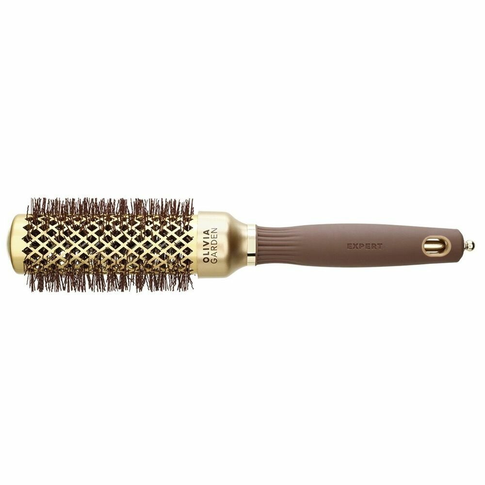 Термобрашинг Olivia Garden EXPERT BLOWOUT SHINE Wavy Bristles Gold&Brown, 35 мм