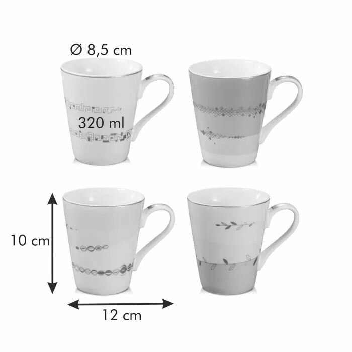 Набор чашек Tescoma myCOFFEE Romance, 4 шт, фарфор, подарочная упаковка — фото 1