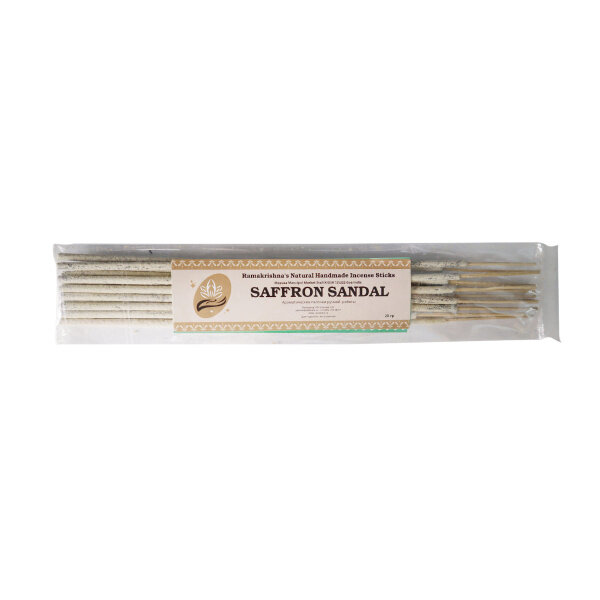 ZAFRAN SANDAL Ramakrishna's Natural Handmade Incense Sticks (шафран сандал натуральные благовония ручной работы, Рамакришна), 20 г.