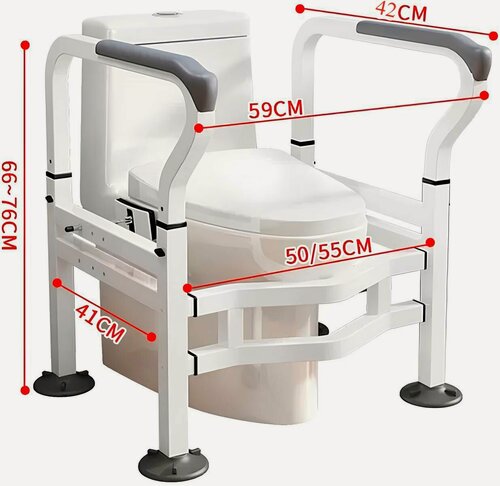 Изображение товара Стойка-опора для унитаза регулируемая, напольный поручень для туалета для пожилых и инвалидов