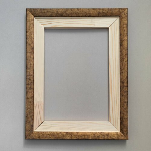 Багетная рама с подрамником для картин (BR15nb) 25*50 см, цвет: бронза