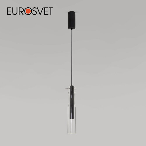 Изображение товара Подвесной светильник светодиодный со стеклянным плафоном Eurosvet Swan 50254/1 LED, 5 Вт, 4000К, черный