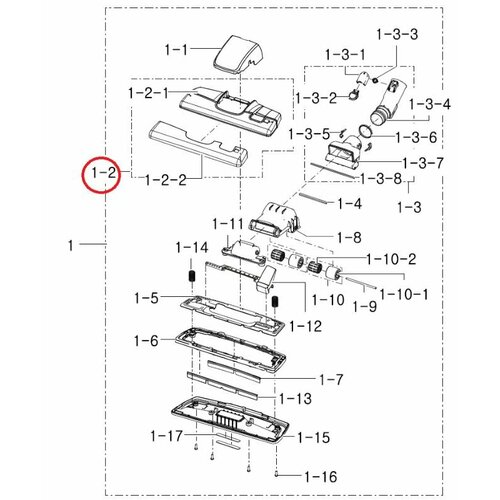 Крышка щётки в сборе оригинал Samsung DJ97-01938A 800₽