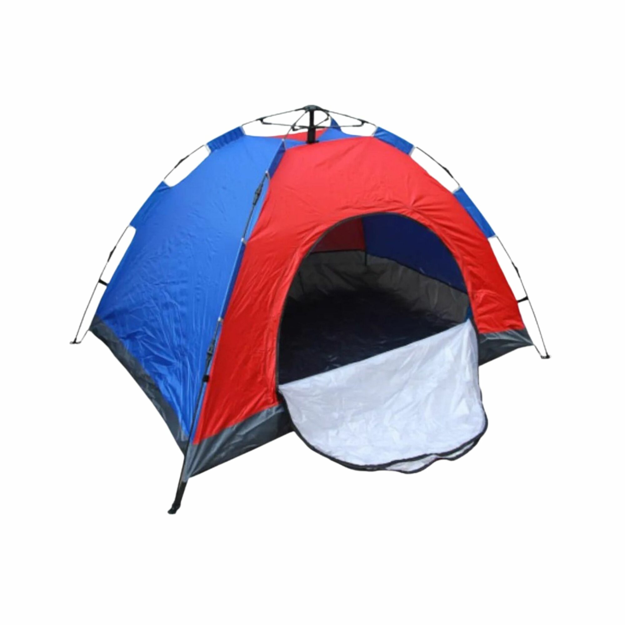 фото Палатка автоматическая двухместная синяя 200х145х125 см, Палатка туристическая 2 местная, дно оксфорд сине-красная