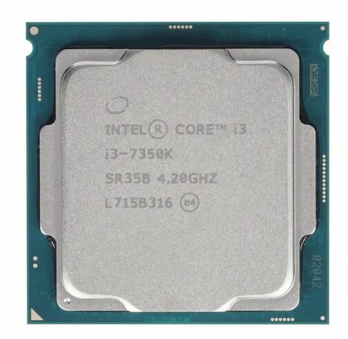 Процессор Intel Core i3-7350K (CM8067703014431) OEM - LGA 1151, 2 х 4.2 ГГц, L2 - 512 КБ, L3 - 4 МБ, 2хDDR3L, DDR4-2400 МГц, Intel HD Graphics 630, TDP 60 Вт