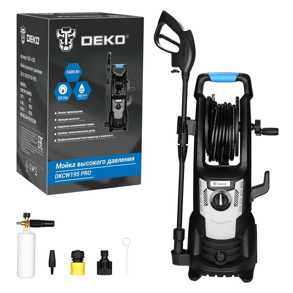 Мойка высокого давления DEKO DKCW195 PRO, 063-4305