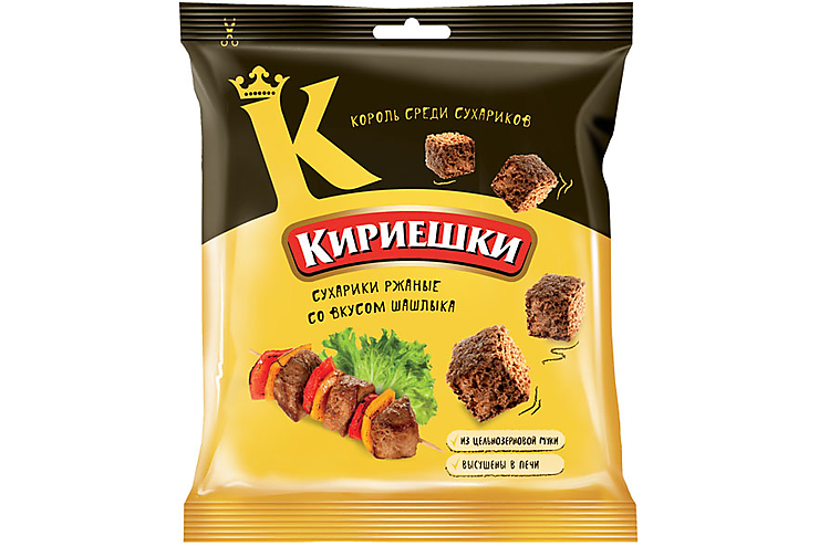 «Кириешки», сухарики со вкусом шашлыка, 40 г, 10 упаковок