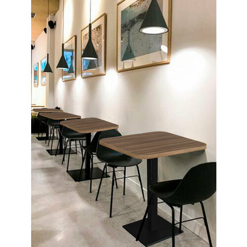 Стол кухонный обеденный нераскладной 60х60 h76 см лофт ЛДСП черный орех тьеполо