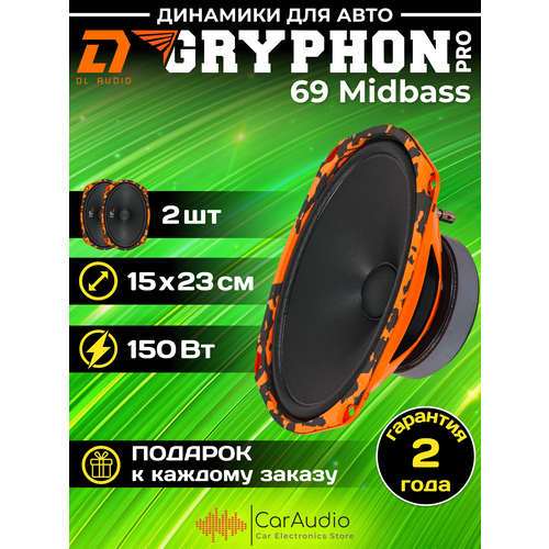 Среднечастотная акустика DL AUDIO Gryphon Pro 69 Midbass 15x23см 2шт 7780₽