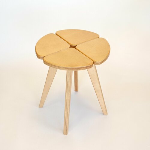 Журнальный столик коффэ круглый, диаметр 40 см, цвет: натуральный, стол журнальный из натуральной фанеры, кофейный столик (Мебиатор)