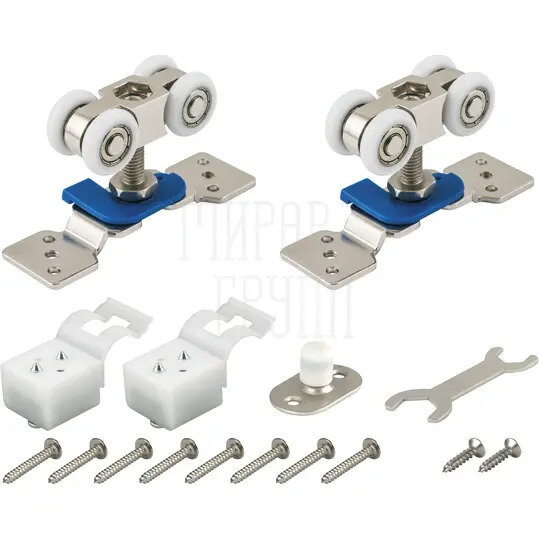 Комплект роликов Armadillo для раздвижных дверей DIY Comfort 60/4 kit (877) серебристый