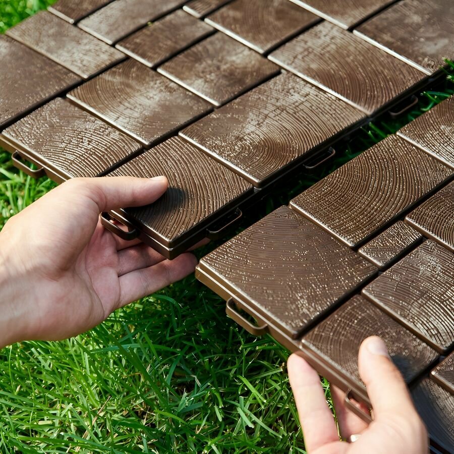 Плитка модульная Брус садовая (400x300x15мм) 9шт1м2 шоколад