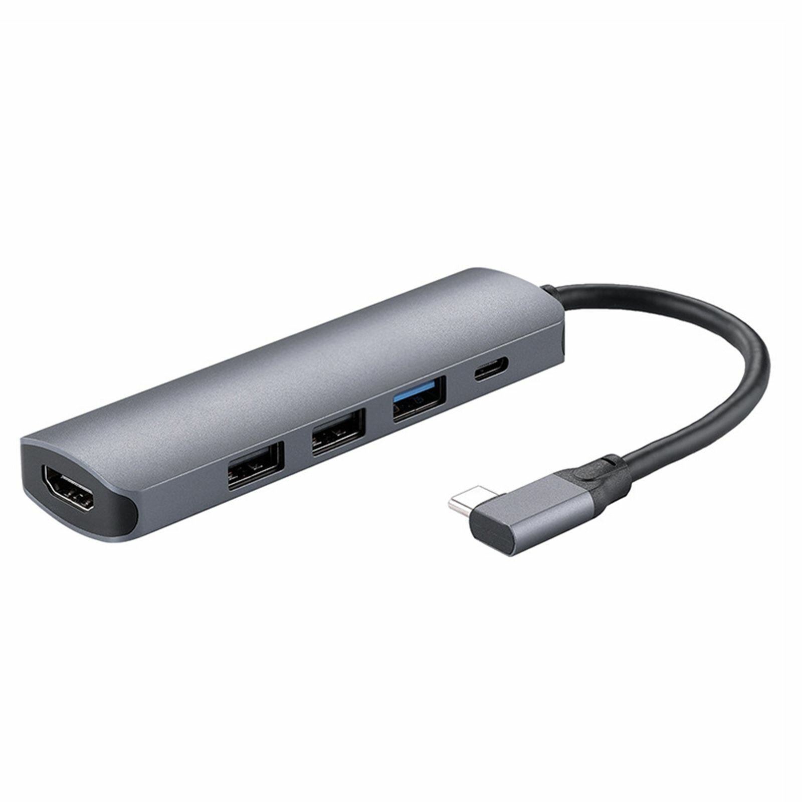 Высокоскоростная док-станция-концентратор USB C 5-в-1, тип из алюминиевого сплава с USB3.0, 4K, 30 Гц для HDMI, 100 Вт, PD, клавиатура, мышь