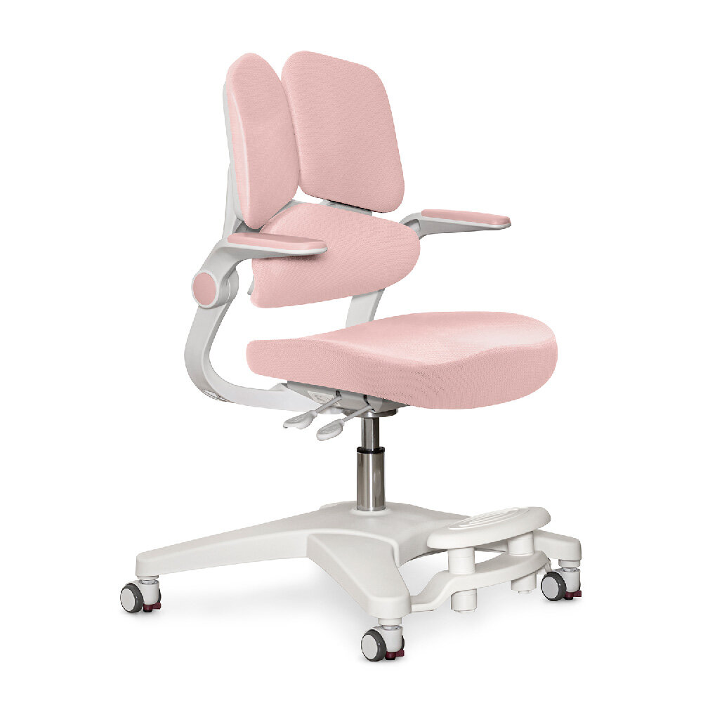 Растущее детское кресло для школьника ErgoKids Trinity Pink (арт. Y-617 KP) для обычных и растущих парт с подлокотниками, подставкой для ног и чехлом