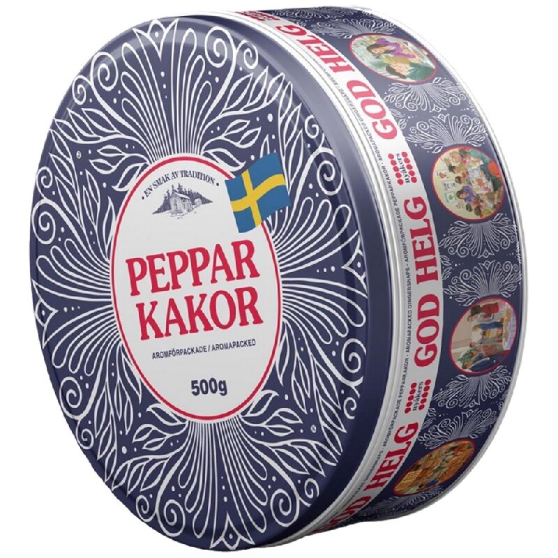 Печенье NYAKERS имбирное God Helg Blue в подарочной упаковке /жесть/ 500г