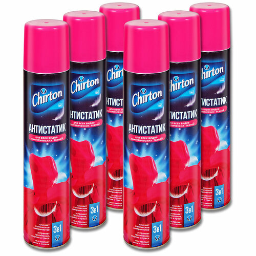 Антистатик для одежды без остаточного запаха Чиртон, спрей 200 мл, 6 шт.