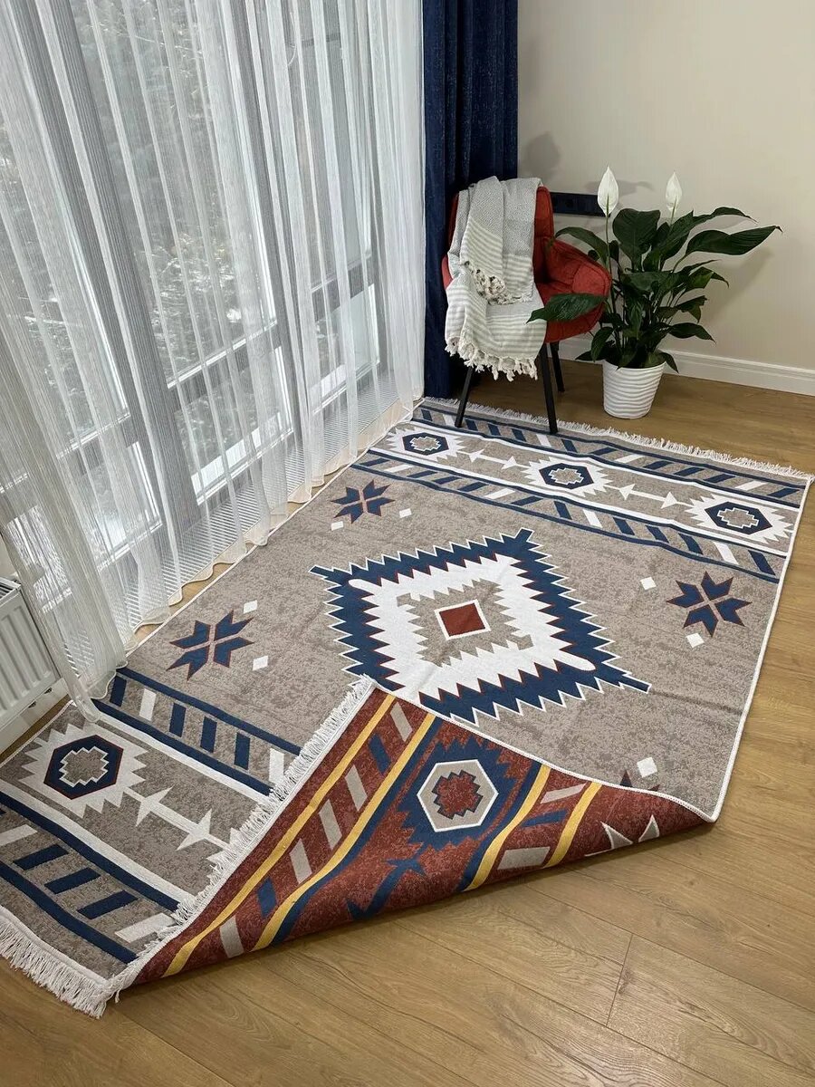 Ковер комнатный Green Carpet хлопковый двусторонний 160x250 см турецкий килим