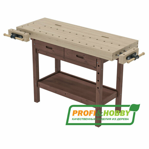 Деревянный верстак столярный Стандарт из дуба АВК046, Profi&Hobby