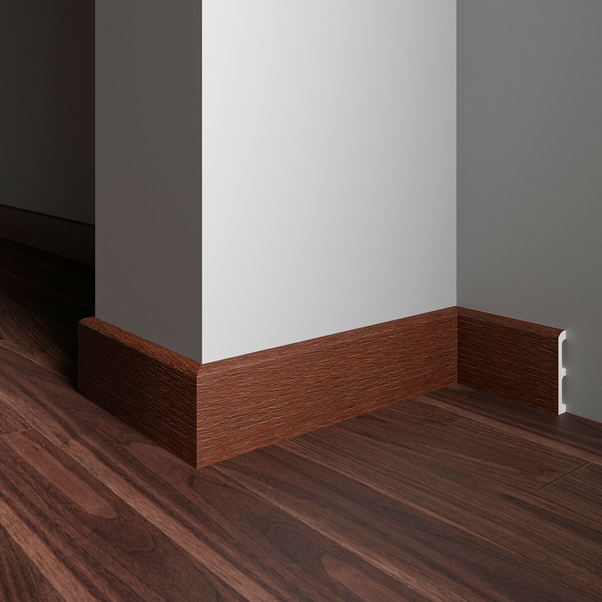 Плинтус дюрополимер напольный Decor-Dizayn (Декор-Дизайн), 80x13x2400 мм, DD706-82SH тик