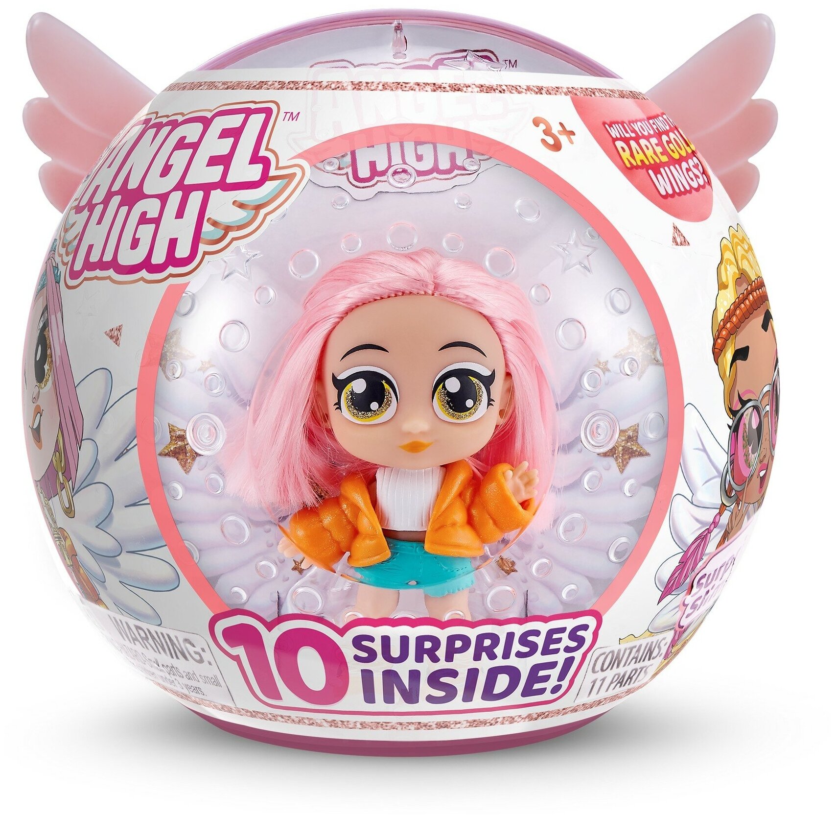 Набор Itty Bitty Prettys «Шар с крыльями Angel High», кукла Задоринка, розовые волосы