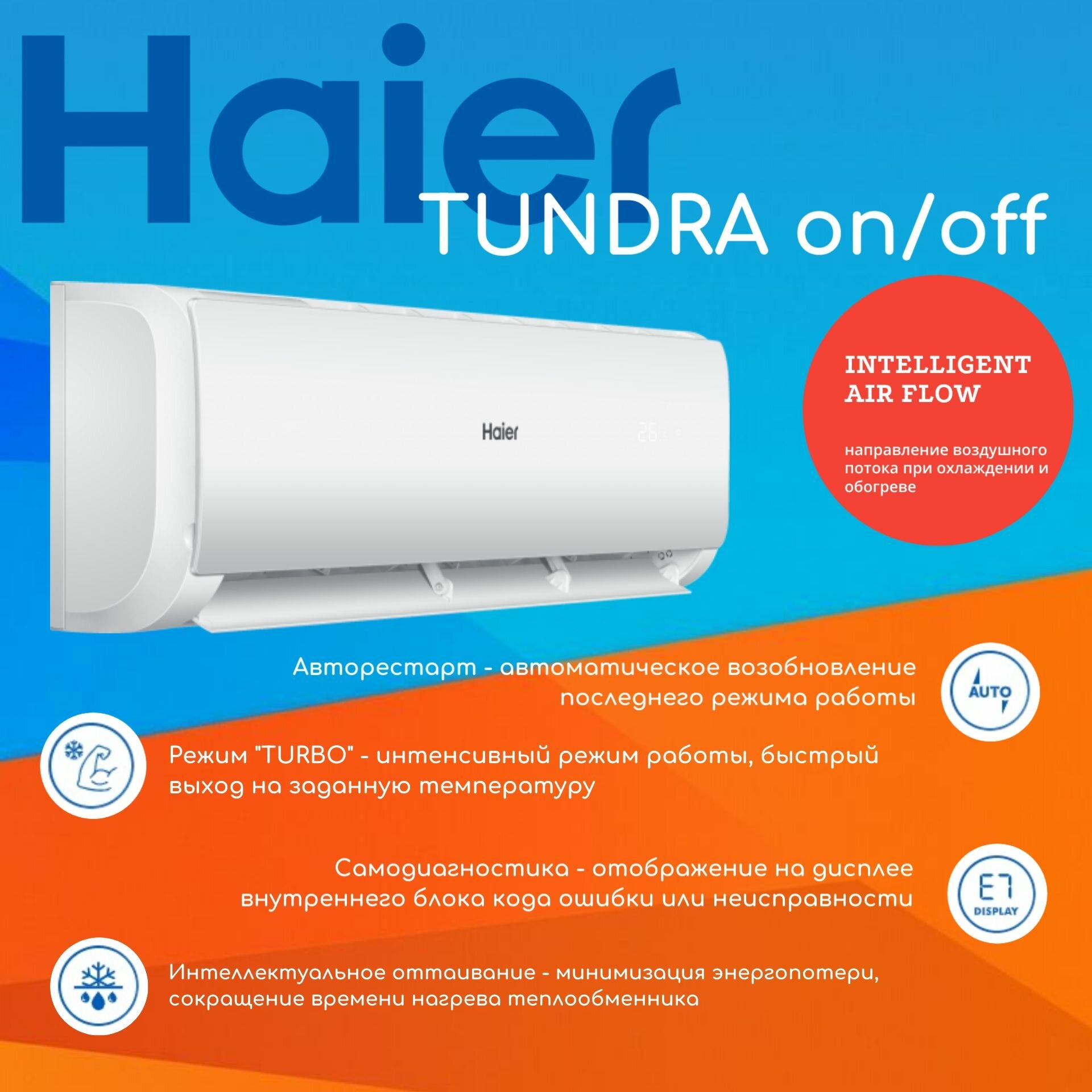 Сплит-система Haier Tundra on/off HSU-09HTT103/R3 кондиционер — фото 1