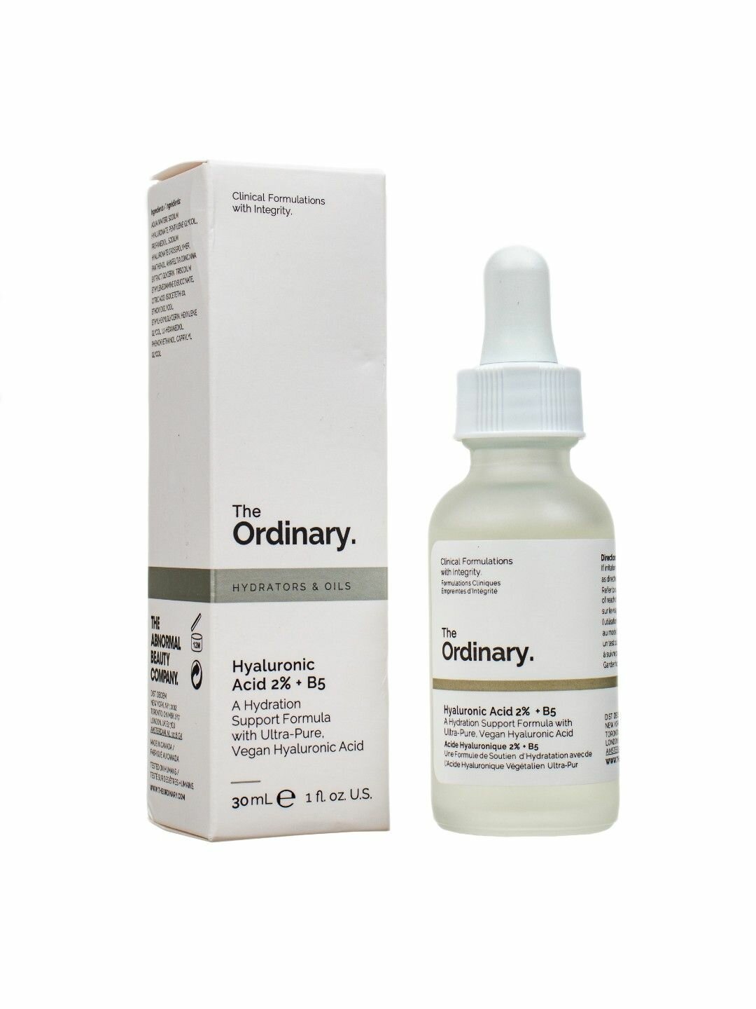 Сыворотка для лица с гиалуроновой кислотой Hyaluronic Acid 2% + В5 The Ordinary, объем 30 мл, увлажняющая — фото 1