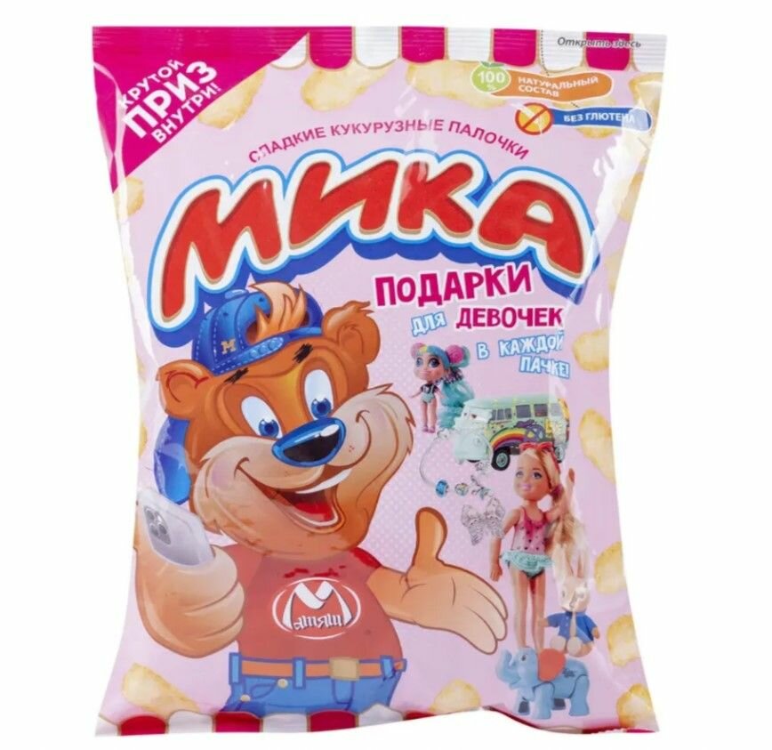 Матяш Кукурузные палочки Мика, для девочек+сюрприз, 70г