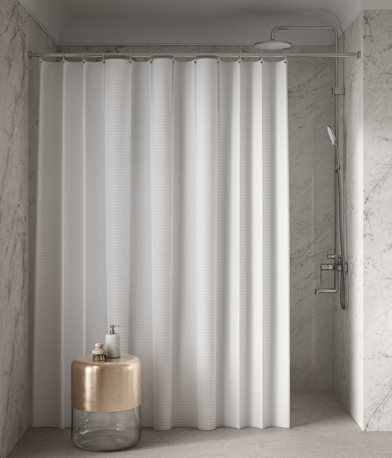Штора для ванной IDDIS Décor DW01P18i11 200х180 см водоотталкивающая белая