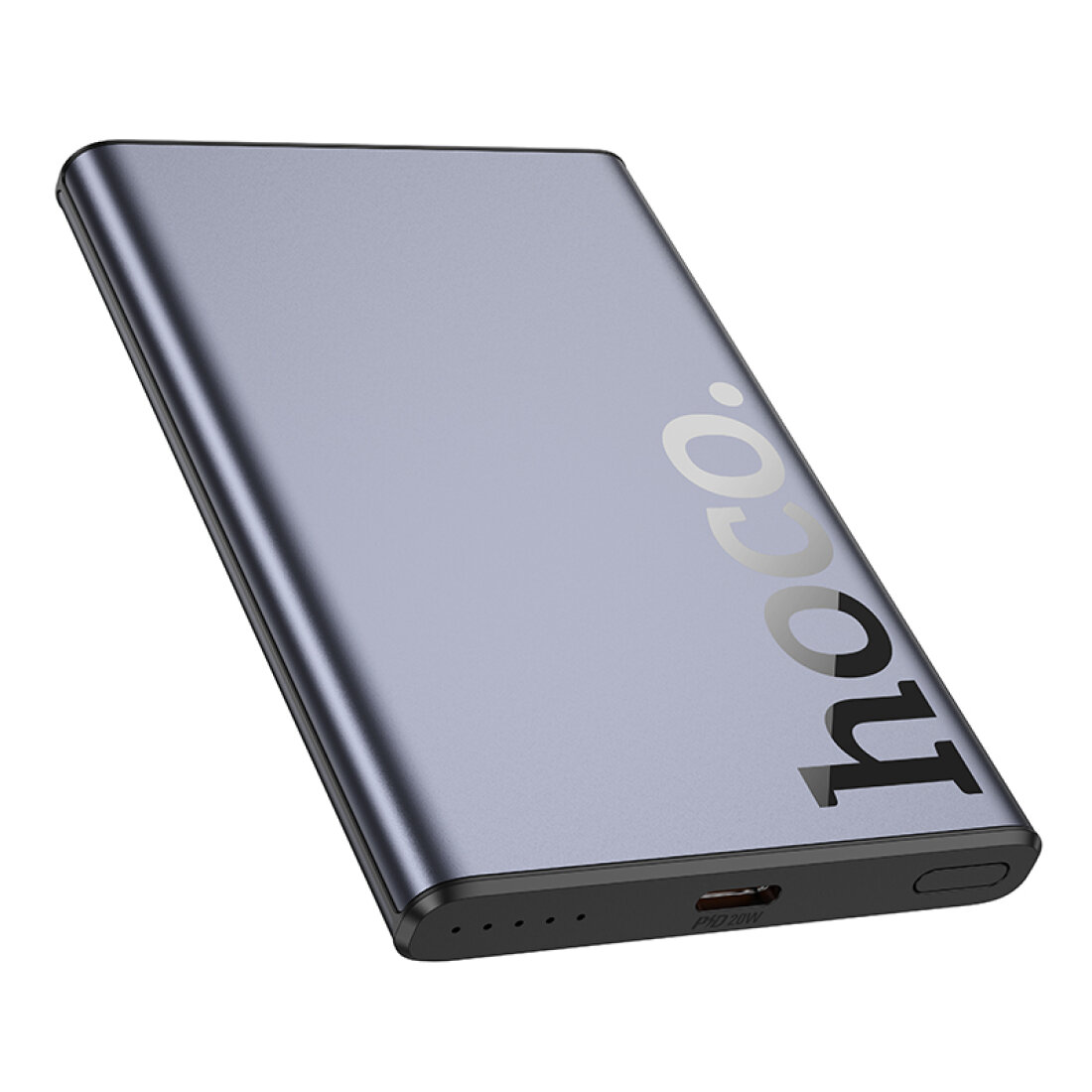 Универсальный Доп. Аккумулятор 5000mAh, Q32, HOCO, 1 PD 20W, беспроводная зарядка (MagSafe), серый — фото 1