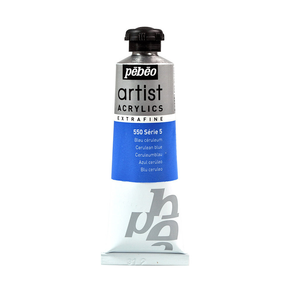 Краска акриловая Pebeo Artist Acrylics extra fine, №5, 37 мл, церулеум синий
